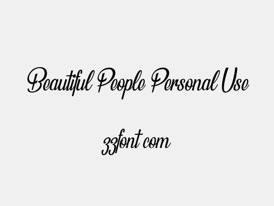 Beautiful People Personal Use