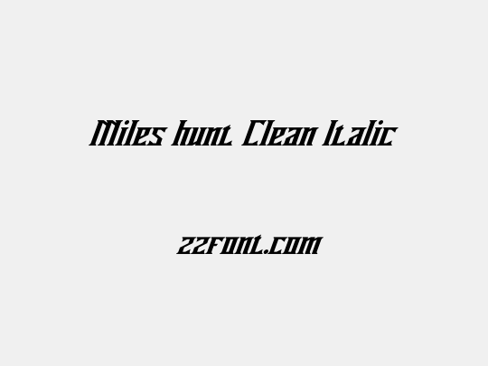 Miles hunt Clean Italic