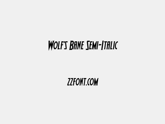Wolf's Bane Semi-Italic