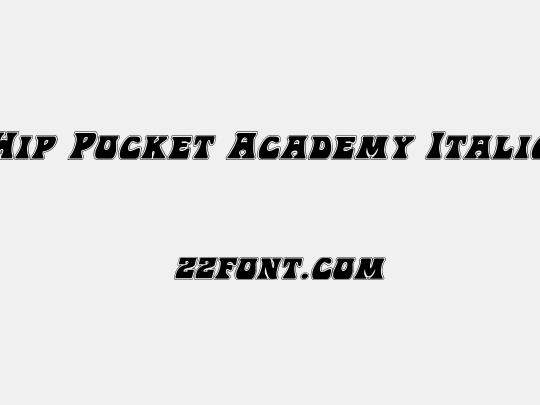 Hip Pocket Academy Italic