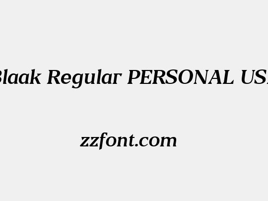 Blaak Regular PERSONAL USE