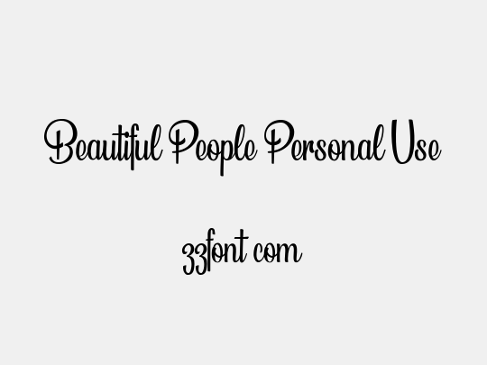 Beautiful People Personal Use