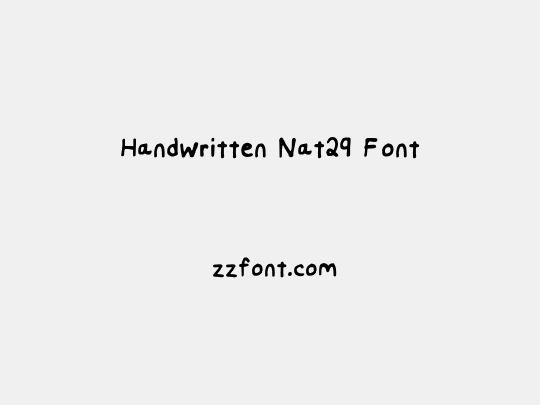 Handwritten Nat29 Font