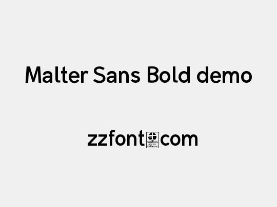 Malter Sans Bold demo