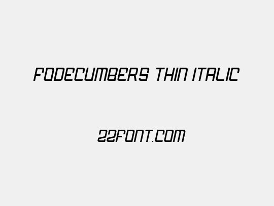 FODECUMBERS THIN ITALIC