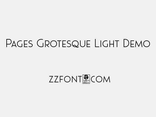 Pages Grotesque Light Demo