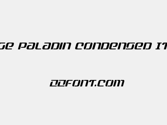 Range Paladin Condensed Italic