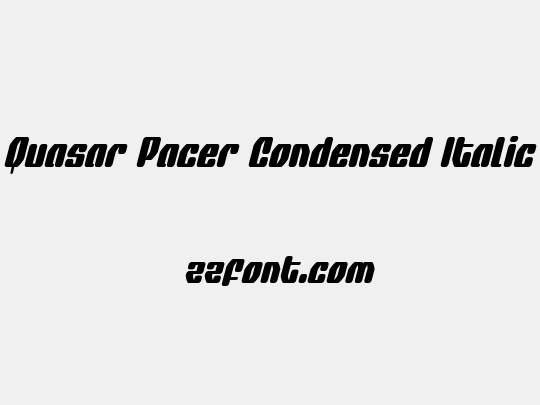 Quasar Pacer Condensed Italic