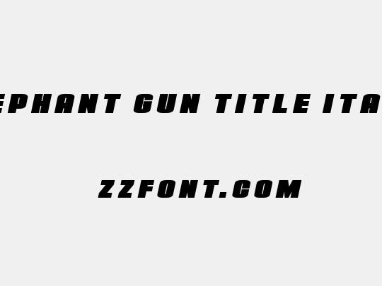Elephant Gun Title Italic
