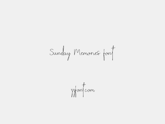 Sunday Memories font