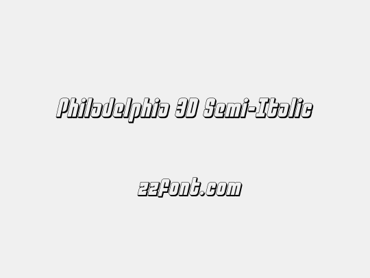 Philadelphia 3D Semi-Italic