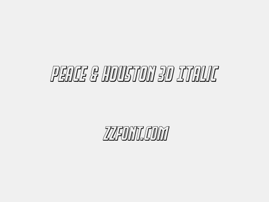 Peace & Houston 3D Italic