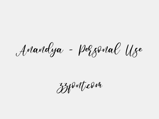 Anandya - Personal Use