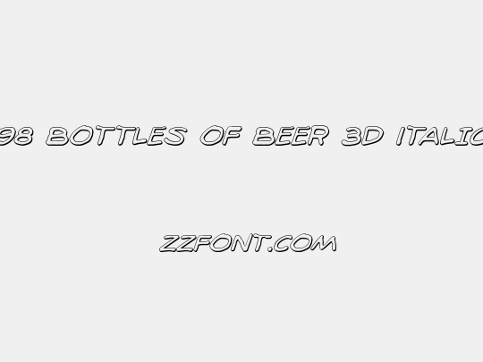 98 Bottles of Beer 3D Italic