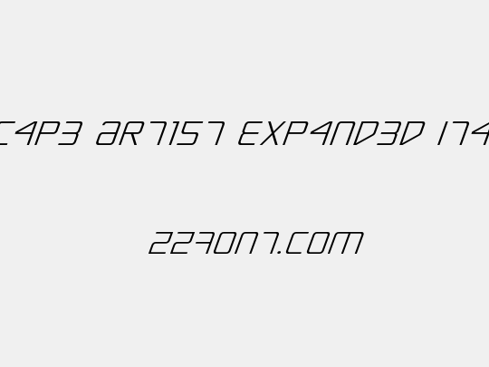 Escape Artist Expanded Italic