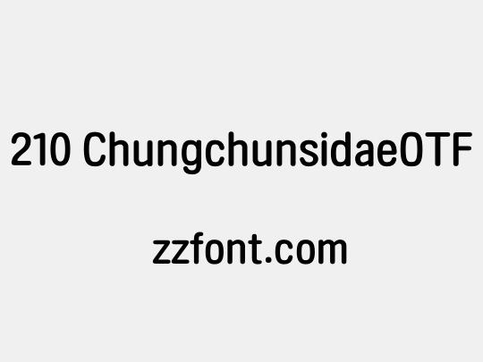 210 ChungchunsidaeOTF