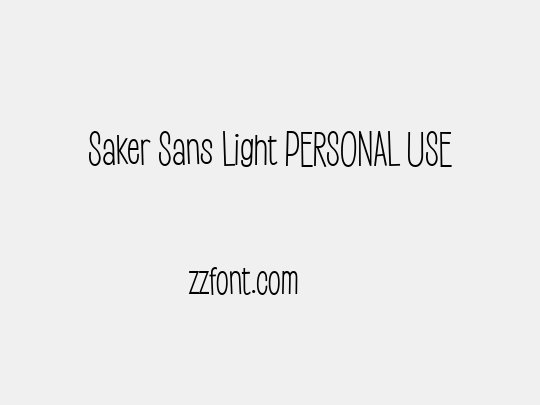 Saker Sans Light PERSONAL USE