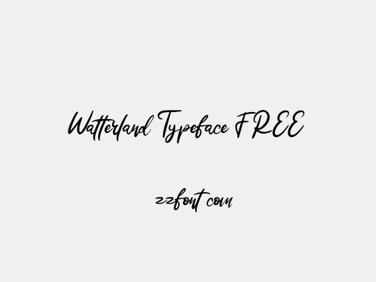 Watterland Typeface FREE