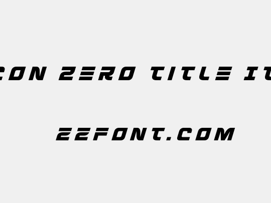 Defcon Zero Title Italic