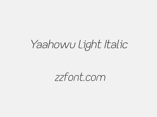 Yaahowu Light Italic
