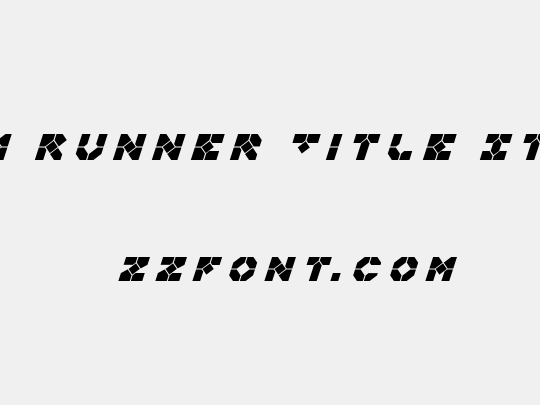 Zoom Runner Title Italic