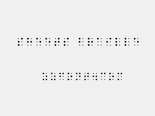 Sheets Braille