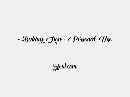 Baking Lion - Personal Use