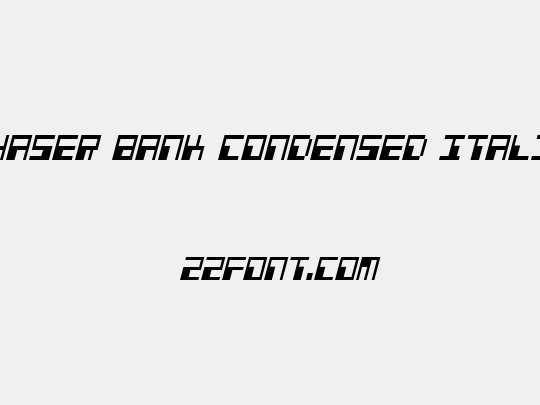 Phaser Bank Condensed Italic