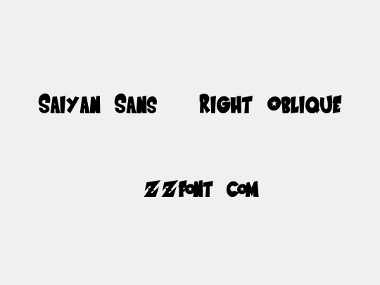 Saiyan Sans - Right Oblique