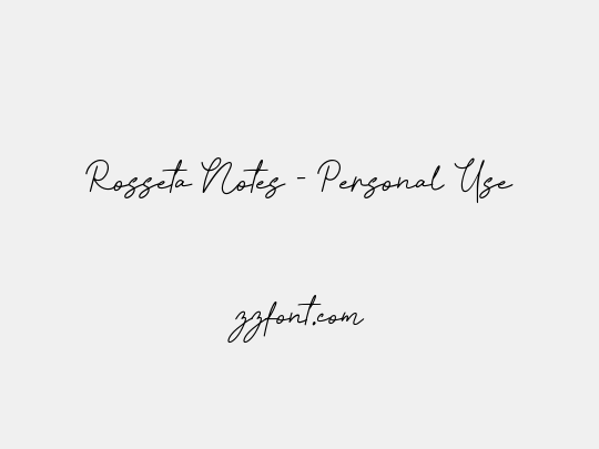 Rosseta Notes - Personal Use