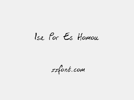 Isa Por Es Homou