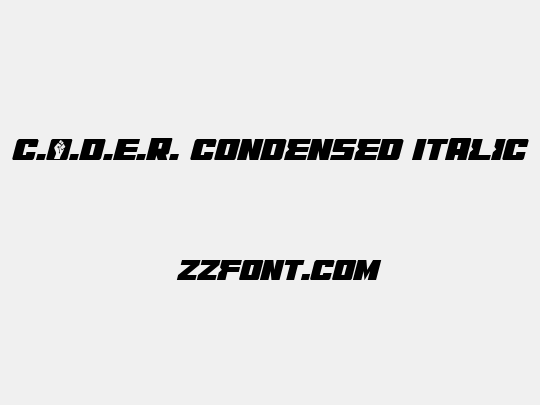 C.O.D.E.R. Condensed Italic