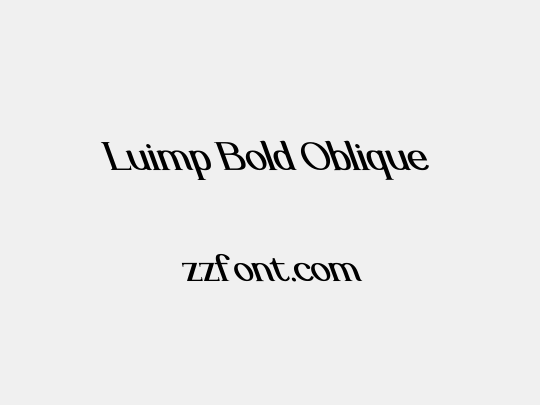 Luimp Bold Oblique