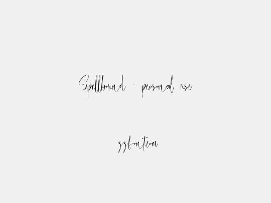 Spellbound - personal use