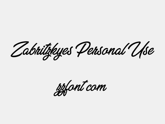 Zabritzkyes Personal Use