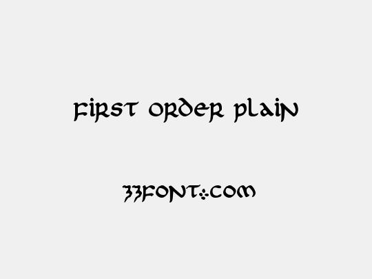 First Order Plain