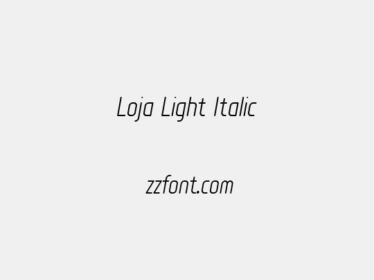 Loja Light Italic