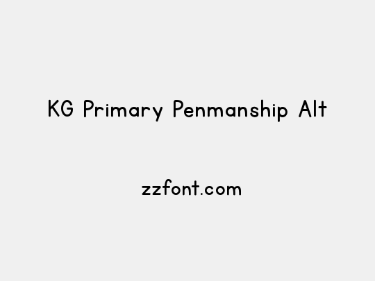 KG Primary Penmanship Alt