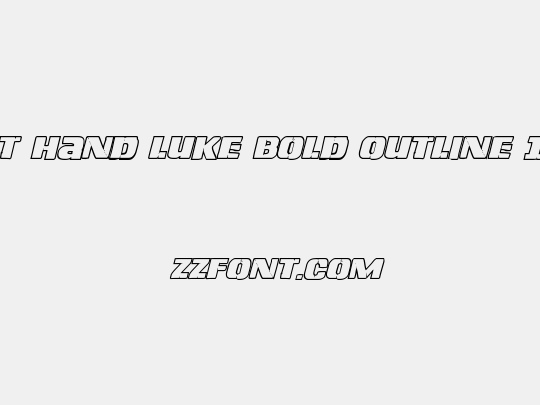Left Hand Luke Bold Outline Italic