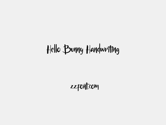 Hello Bunny Handwriting