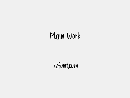 Plain Work