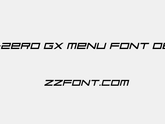 F-Zero GX Menu Font Obl