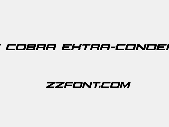 Classic Cobra Extra-Condensed Italic