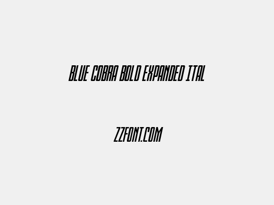 Blue Cobra Bold Expanded Ital