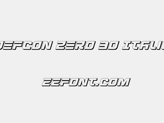 Defcon Zero 3D Italic