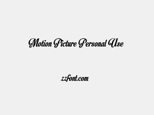 Motion Picture Personal Use 