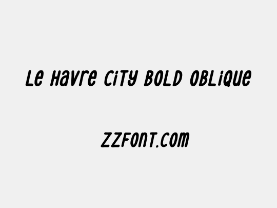 Le Havre City Bold Oblique