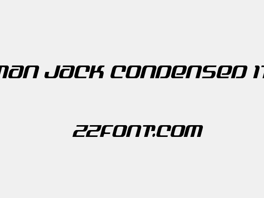 Yeoman Jack Condensed Italic