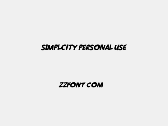 SIMPLCITY PERSONAL USE