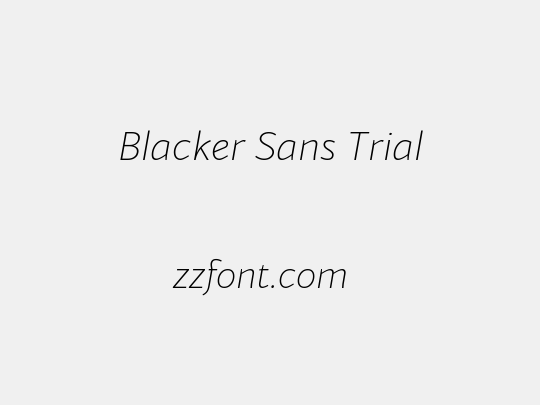 Blacker Sans Trial